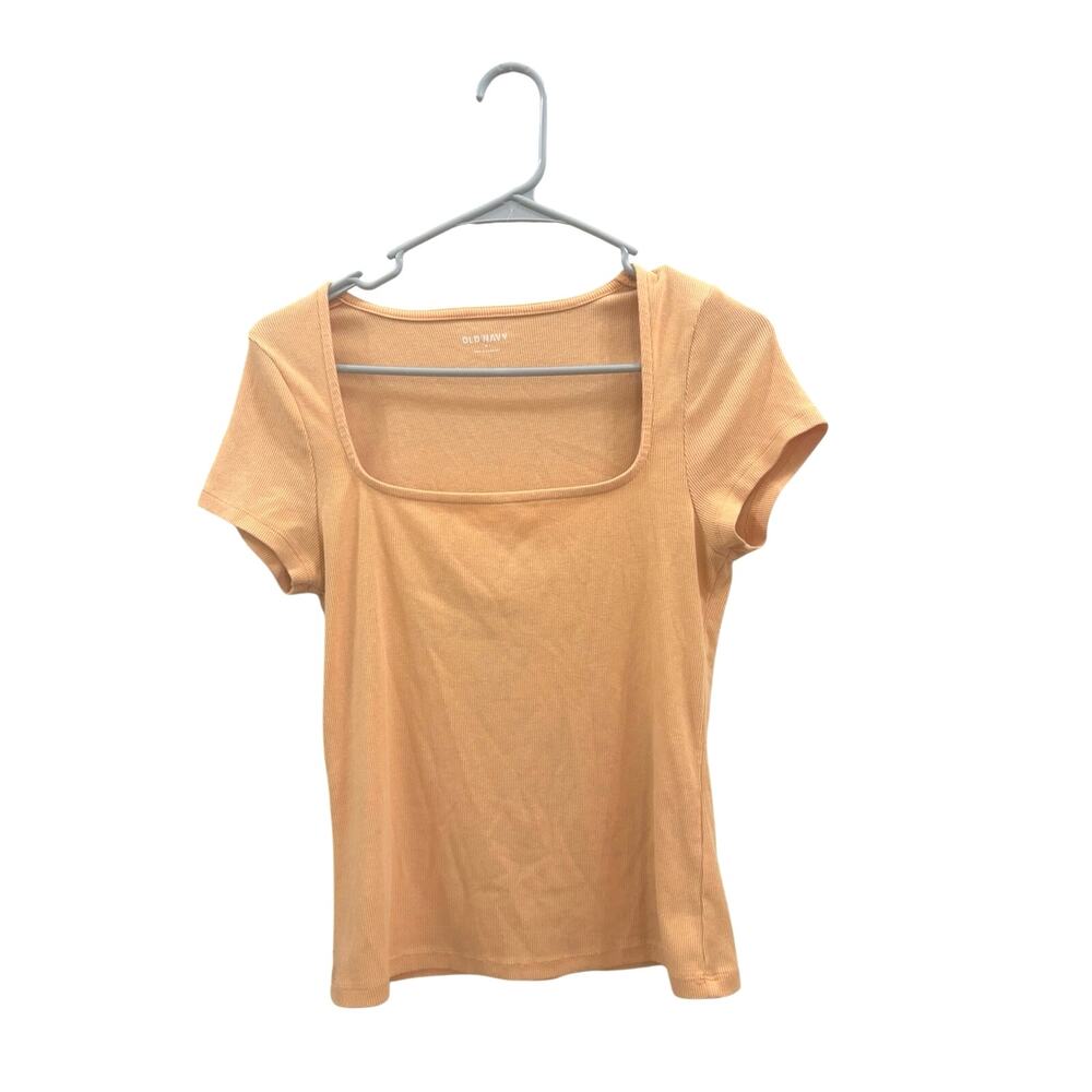 Old Navy Peach Short Sleeve Square Neck Top